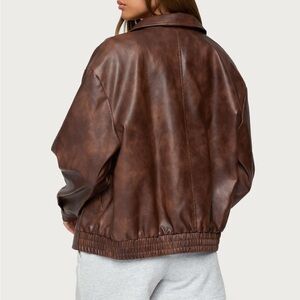 Edikted Dark Brown Leather Jacket